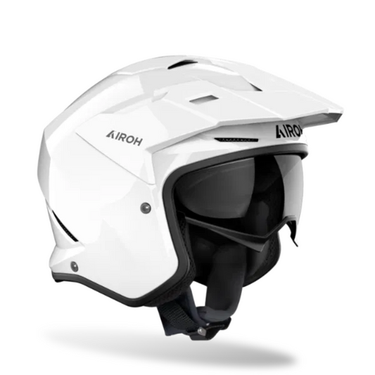 Airoh Kombakt Gloss White Trials Helmet
