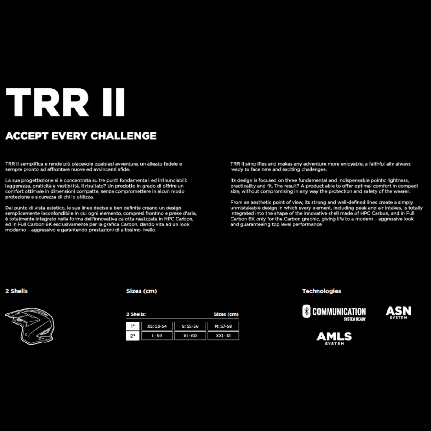 Airoh TRR2 Carbon Gloss Trials Helmet