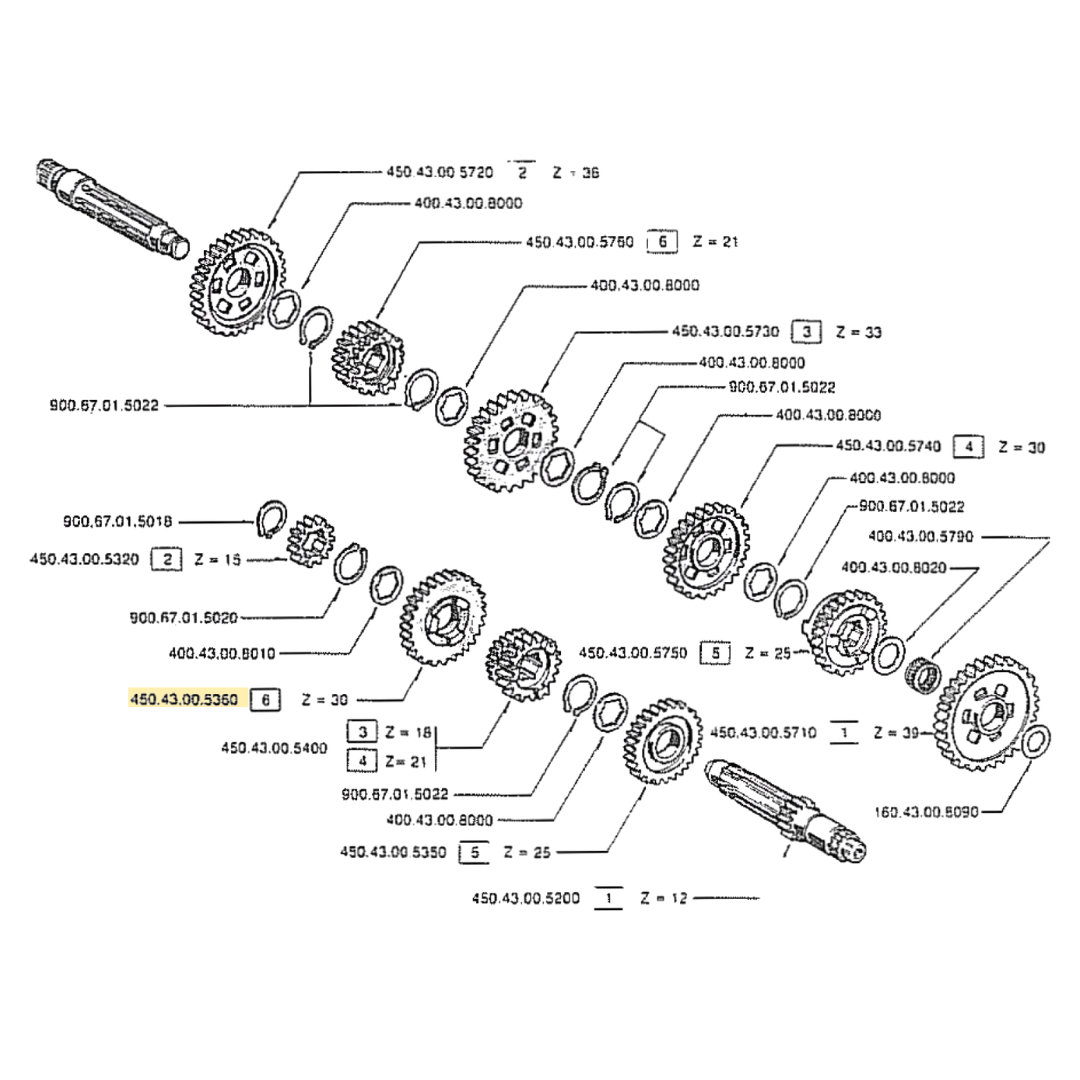 Fantic 240 6th Gear Cog 30T
