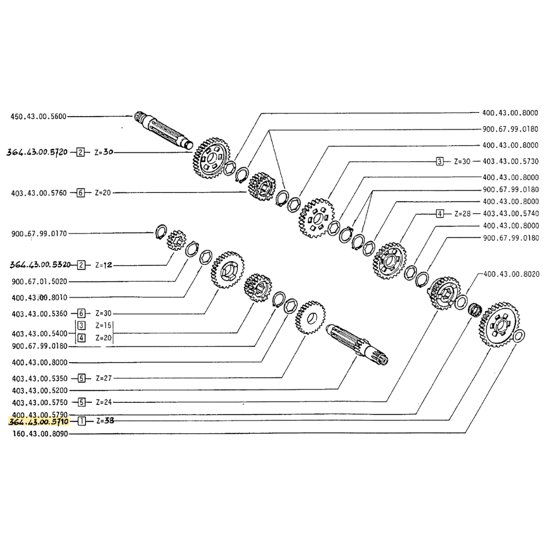 Fantic 1st Gear Cog 38T