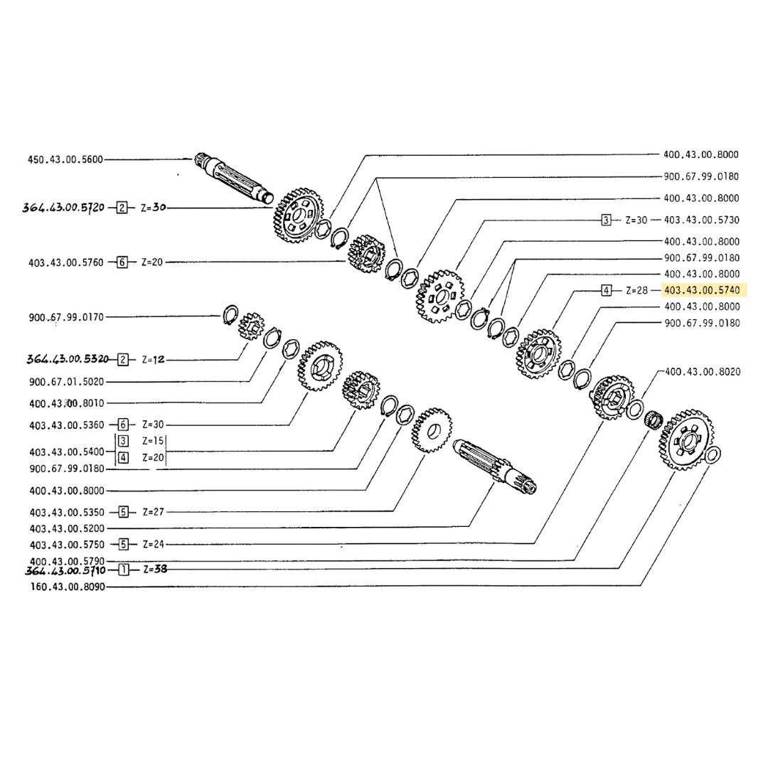 Fantic 4th Gear Cog 28T