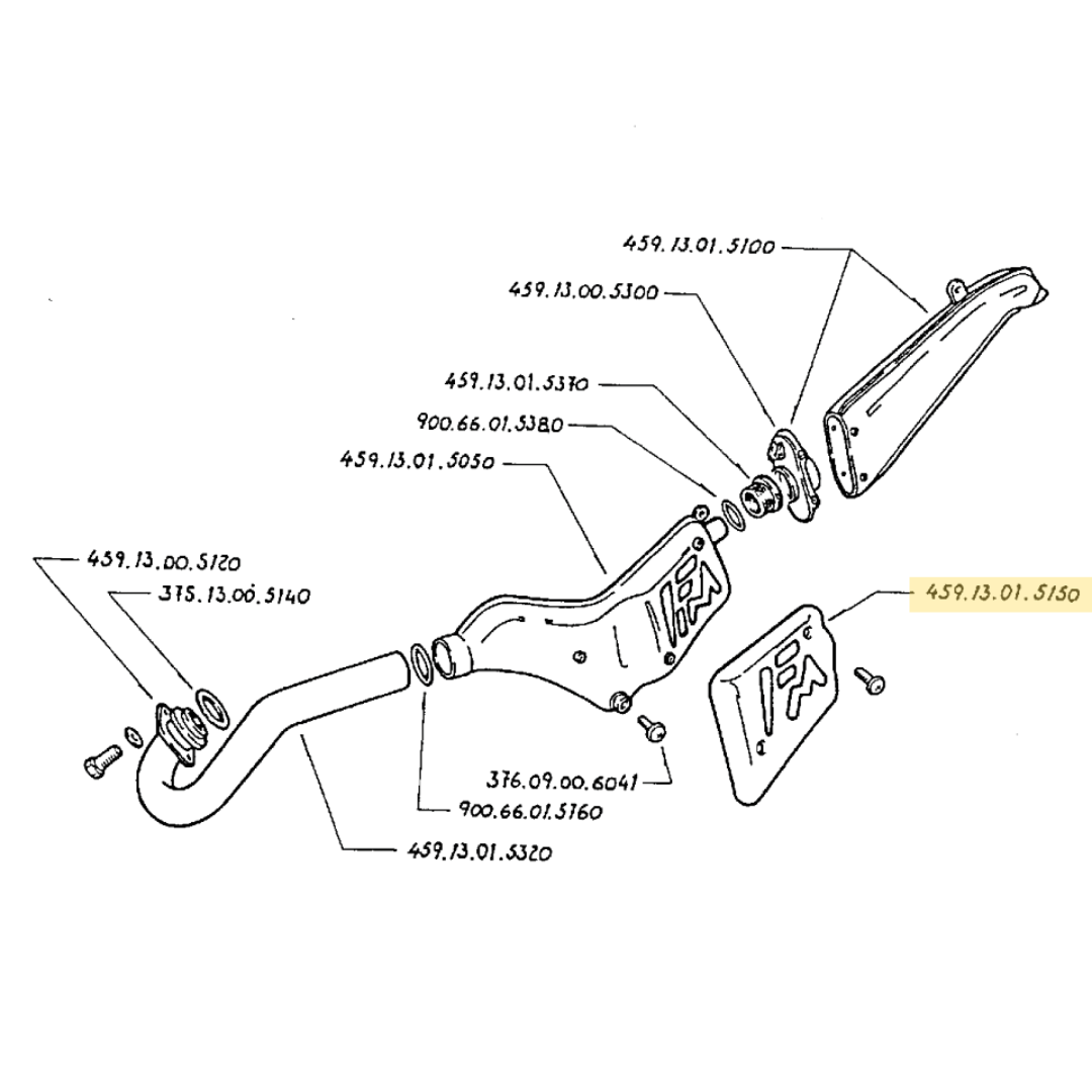 Fantic Section Exhaust Cover Blue (1996)