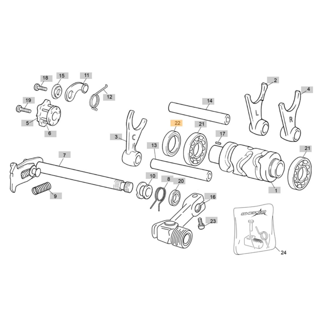 Sherco ST Gear Selector Drum Oil Seal