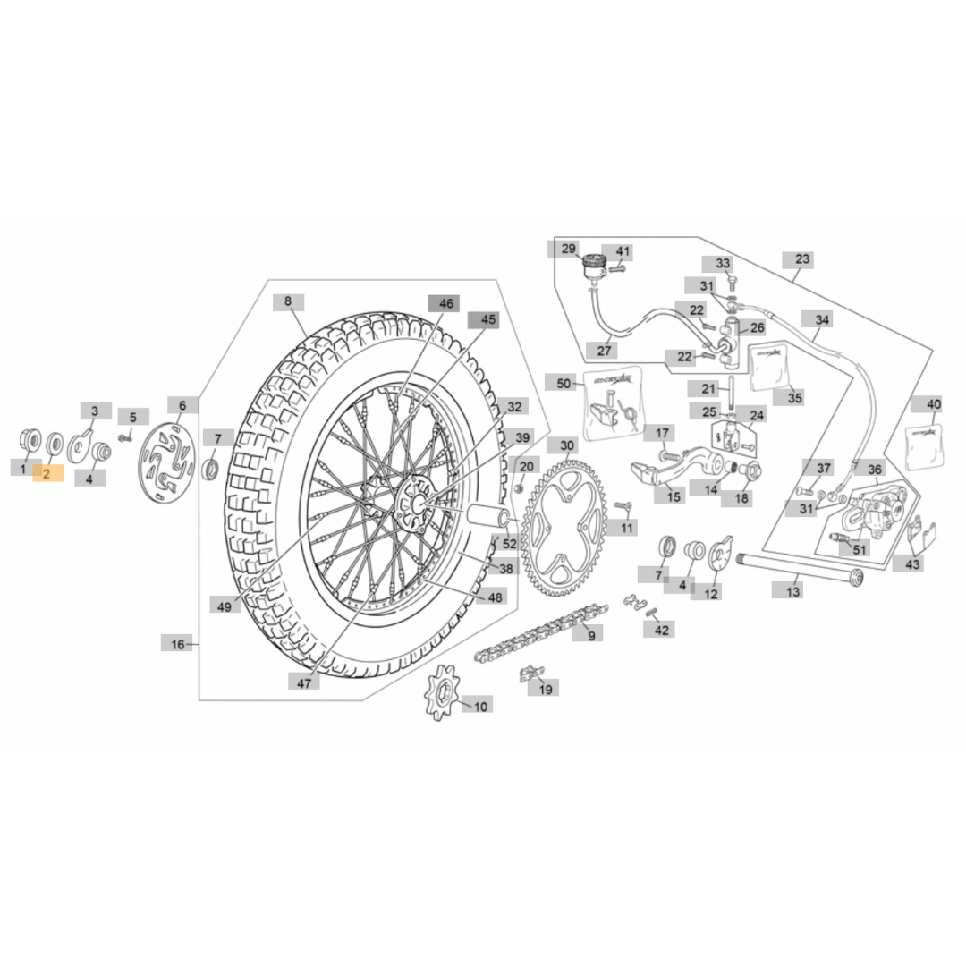 Sherco Rear Wheel Spindle Washer (1999-2025)