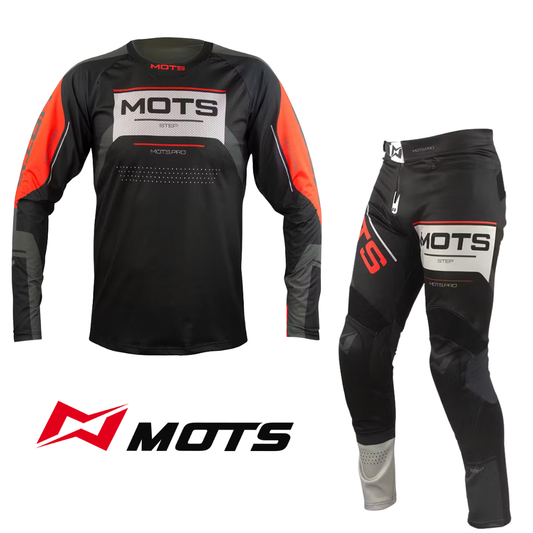 Mots Step 8 Riding Top & Pants Set Black