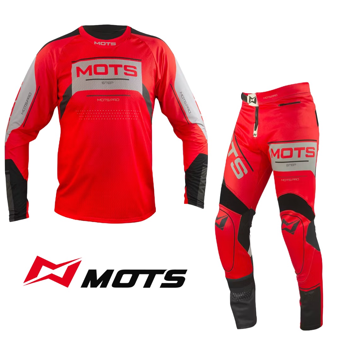 Mots Step 8 Riding Top & Pants Set Red