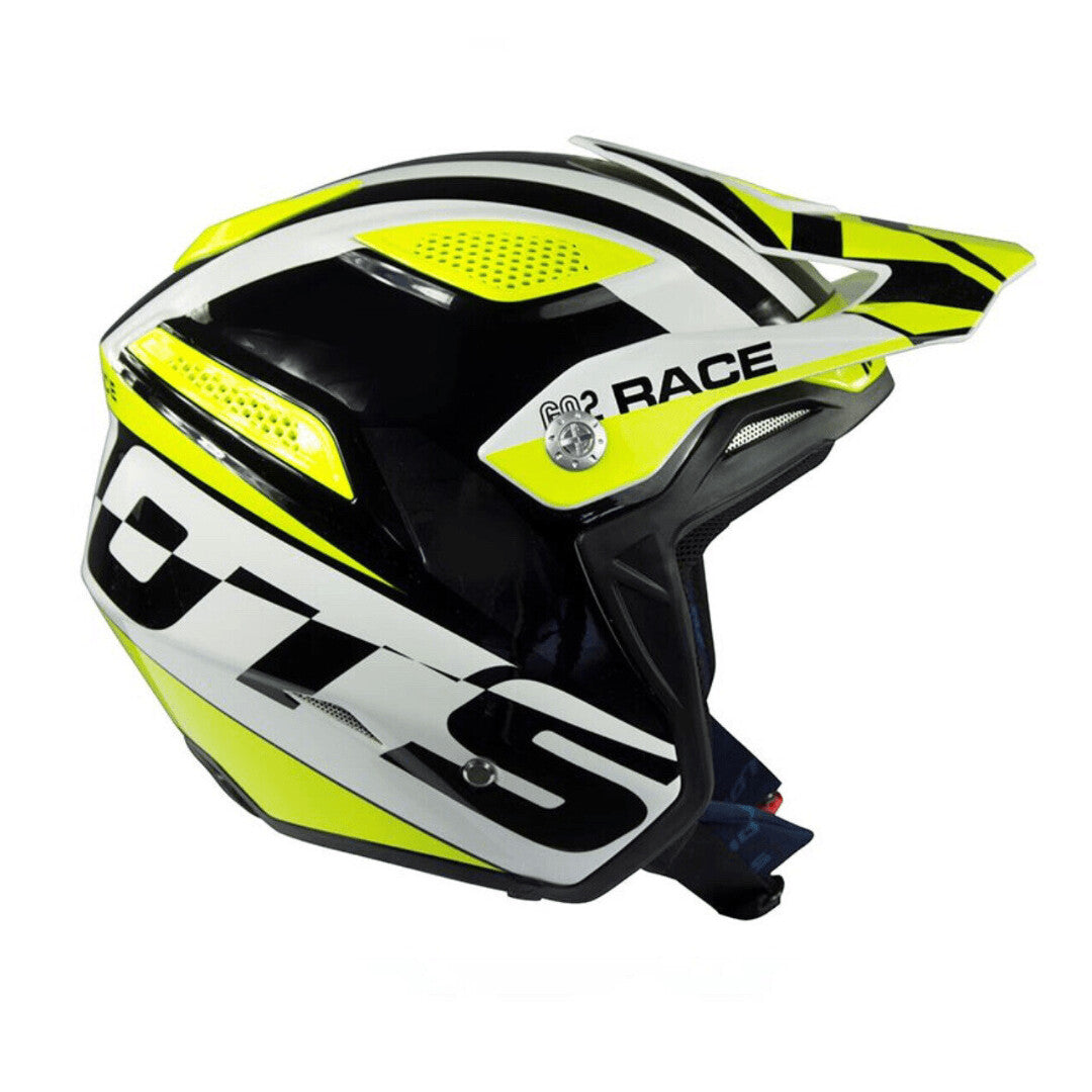 Mots Go2 Race Trials Helmet Yellow Fluo