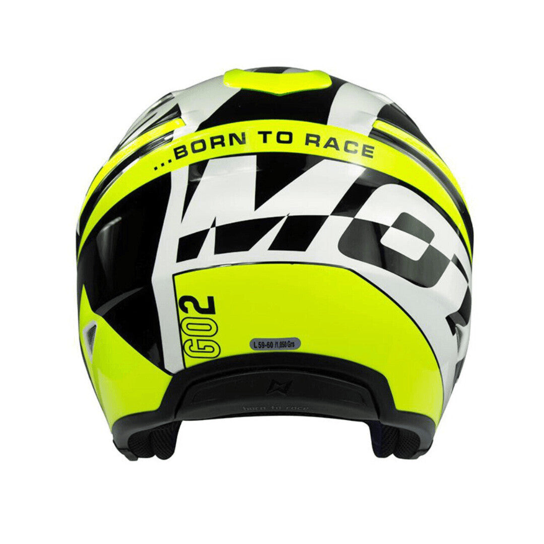 Mots Go2 Race Trials Helmet Yellow Fluo